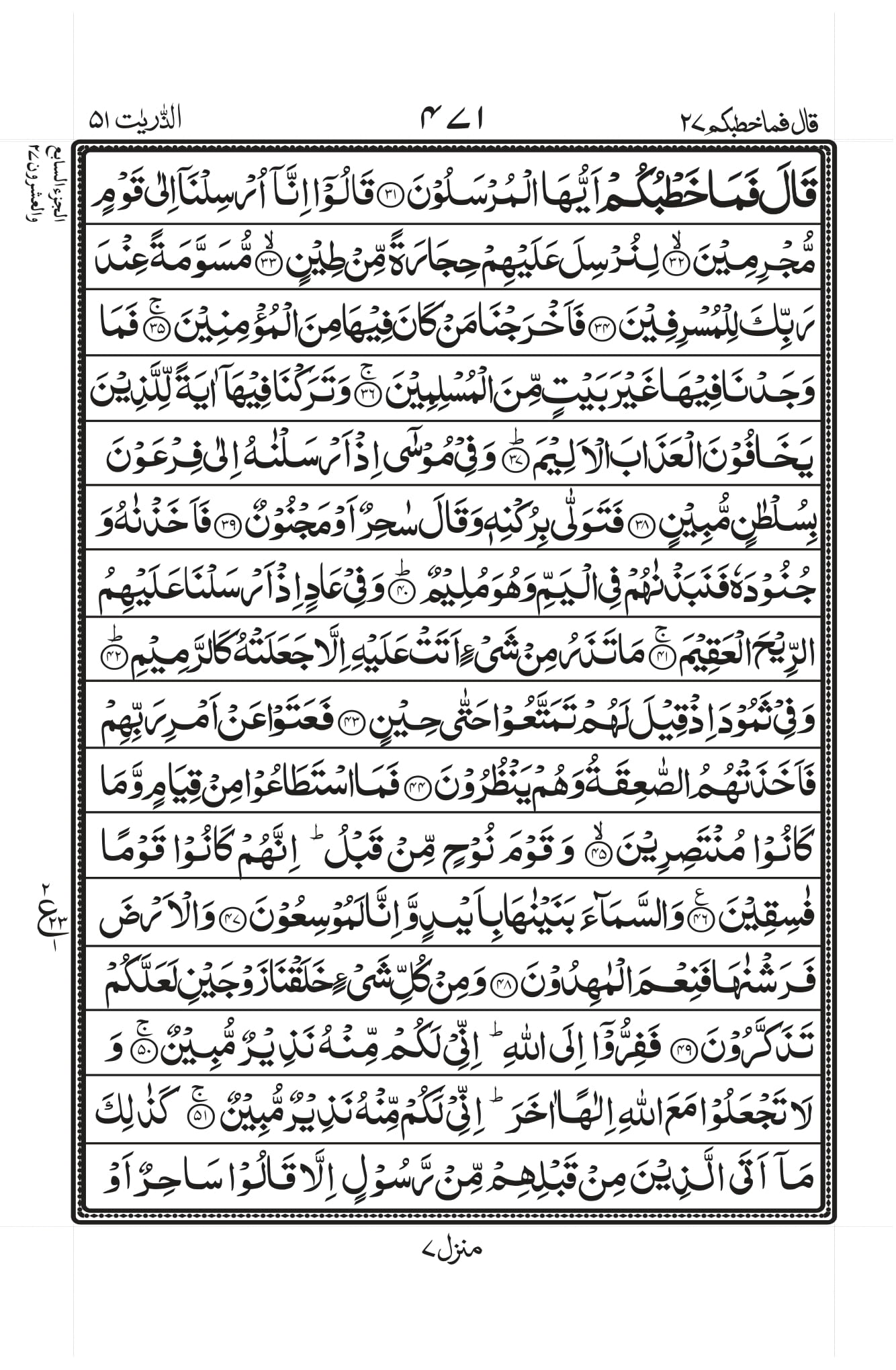 Surah Adh-Dhaariyat Page 3