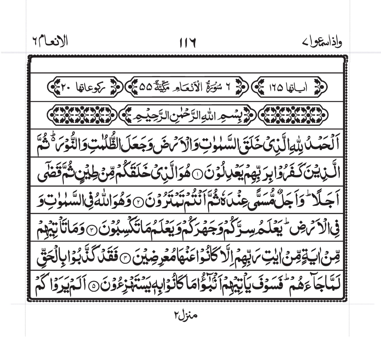 Surah Al-An’aam Page 1