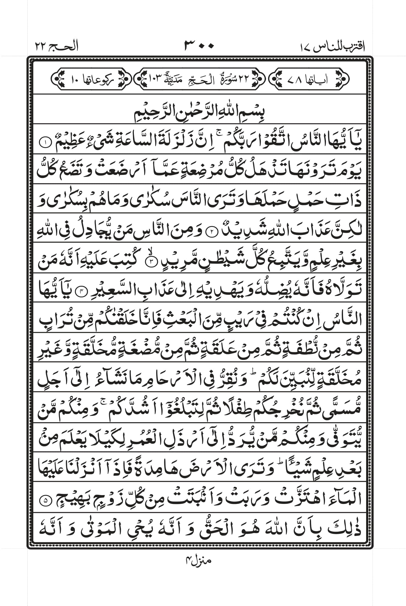 Surah Al-Hajj Page 1