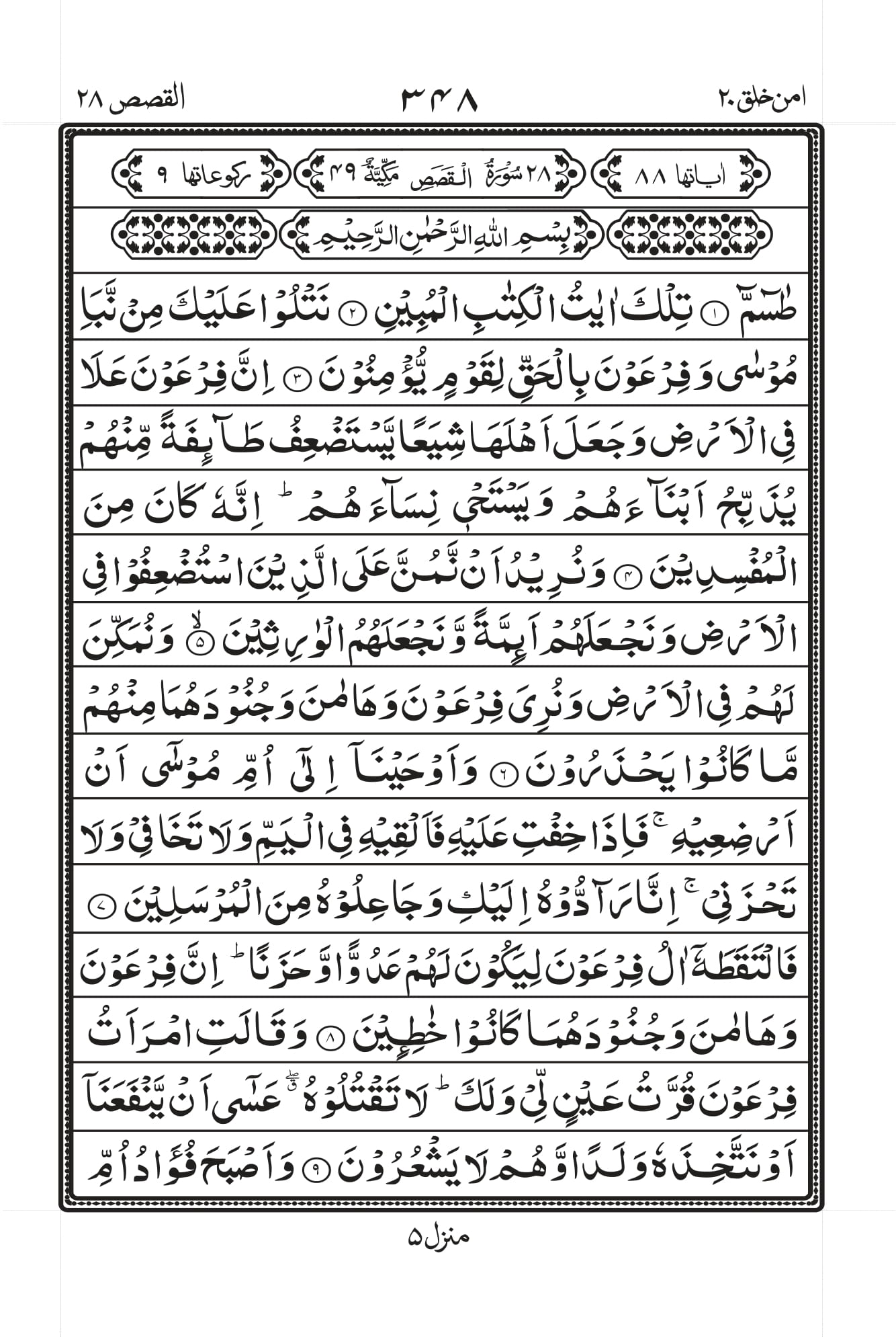 Surah Al-Qasas Page 1