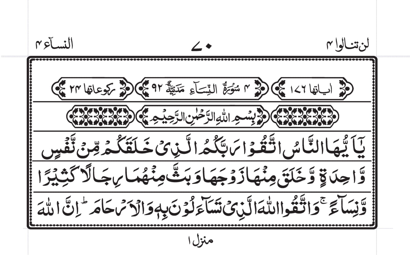 Surah An-Nisaa Page 1