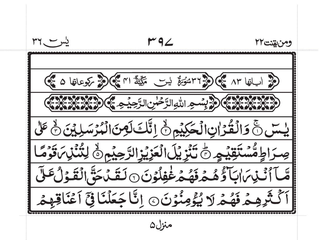 Surah Yaseen Page 1